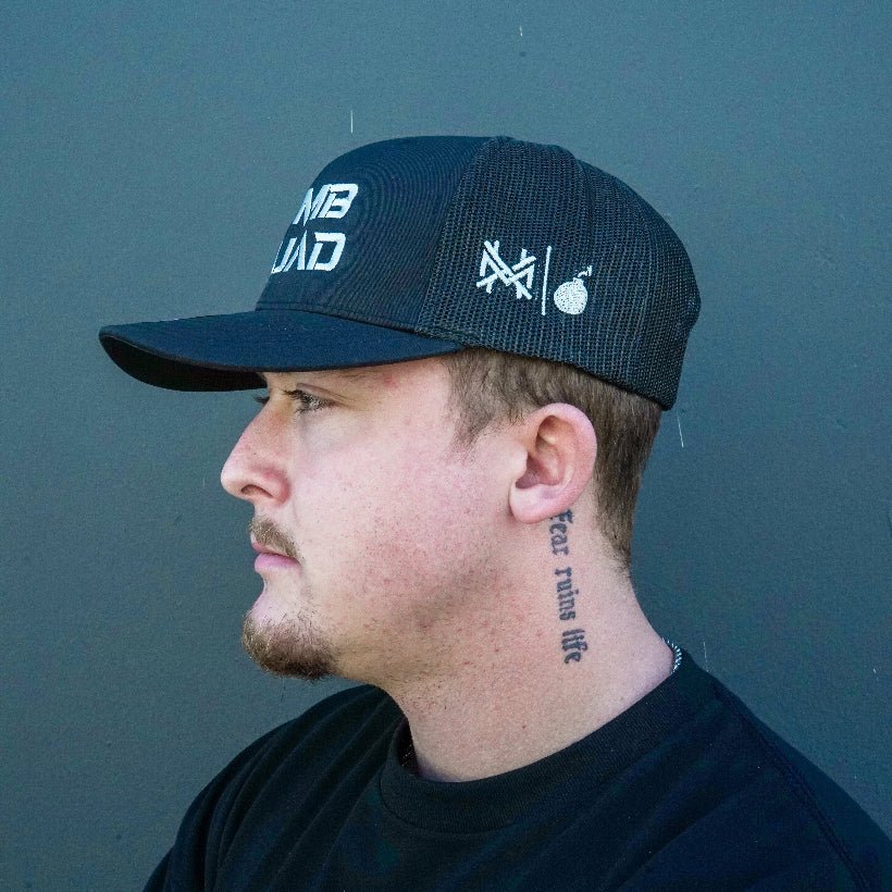 BLACK TRUCKER WITH BOMB SQUAD LOGO - Bomber Eyewear -
