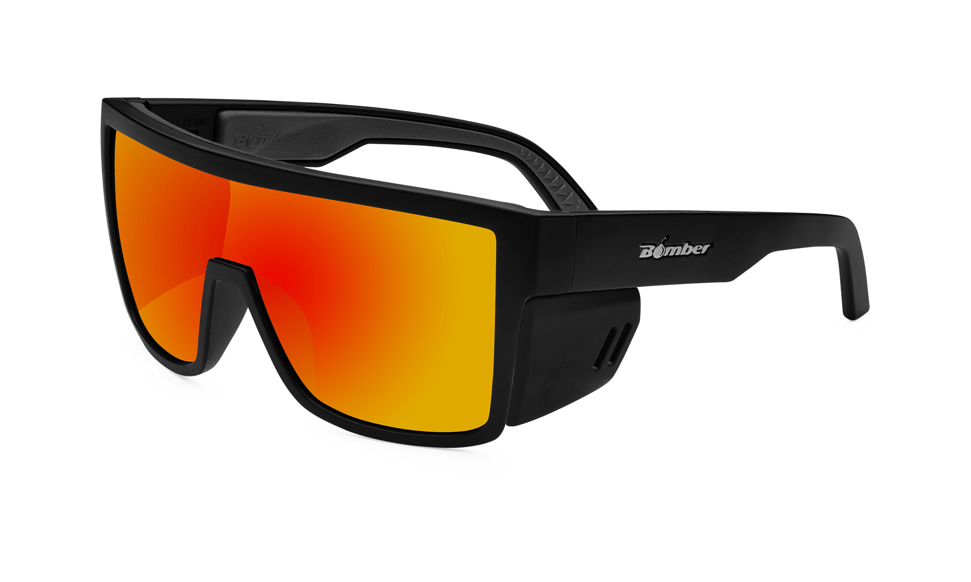 Red Mirror Sunglasses with Side Shields | Bomber Eyewear