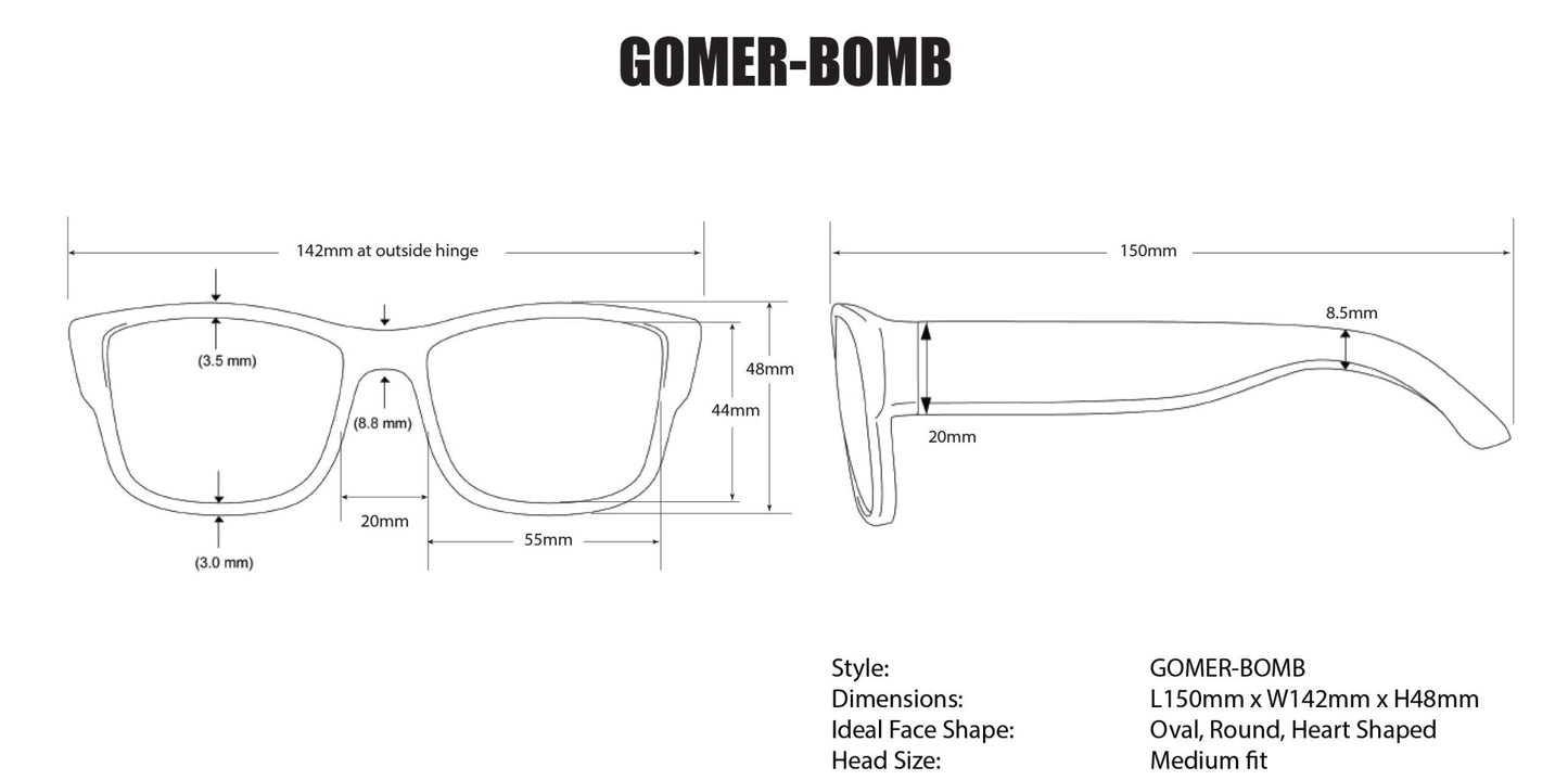 GOMER - Gold Mirror Crystal - Sunglasses - Bomber Eyewear - GM104GLD