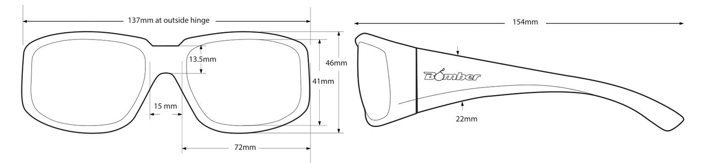 STINK Safety - Bifocals Light Blue - Safety Glasses - Bomber Eyewear - ST107BF1.5
