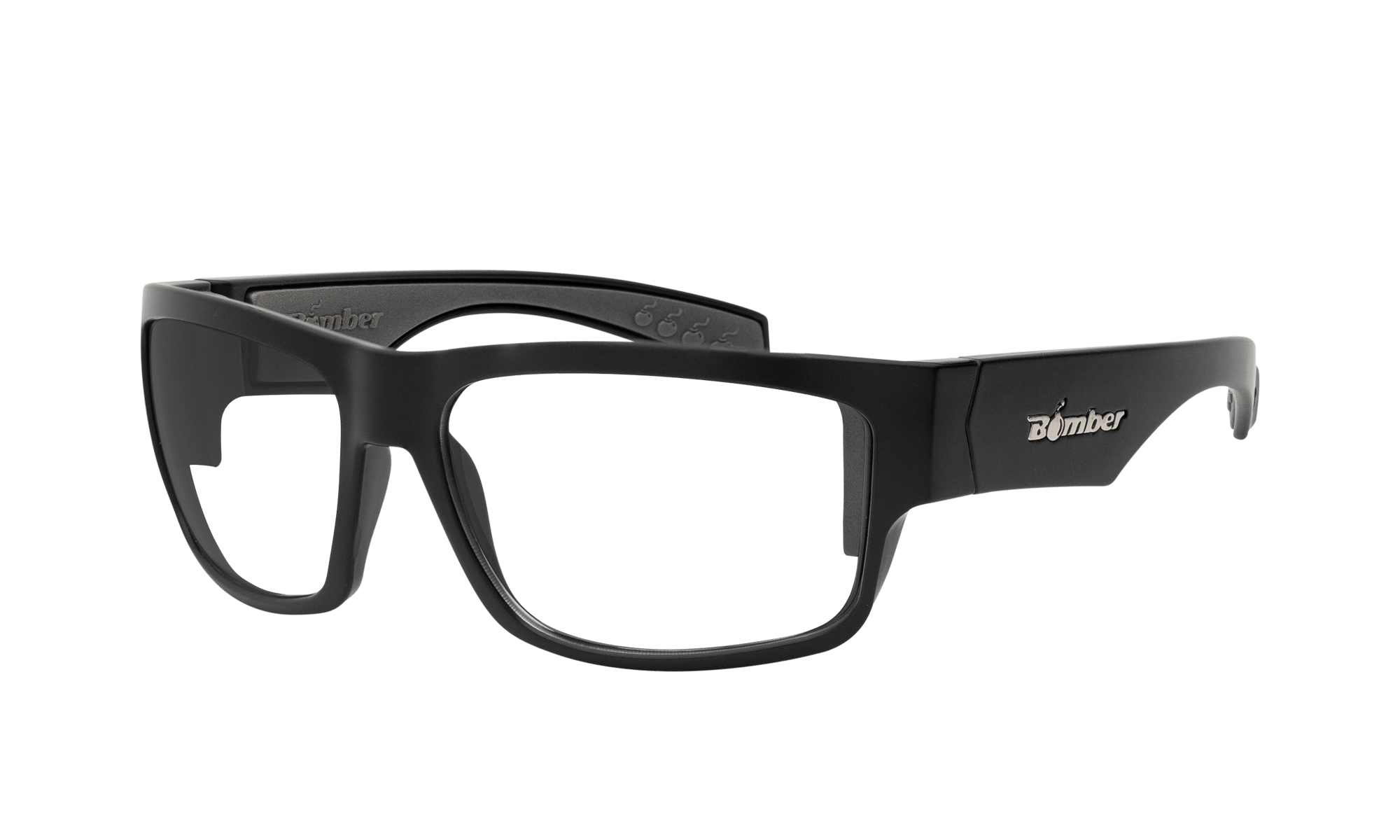 ニスケンバッカー Matte Black Frame Safety Glasses with Clear Lenses – Bomber Eyewear