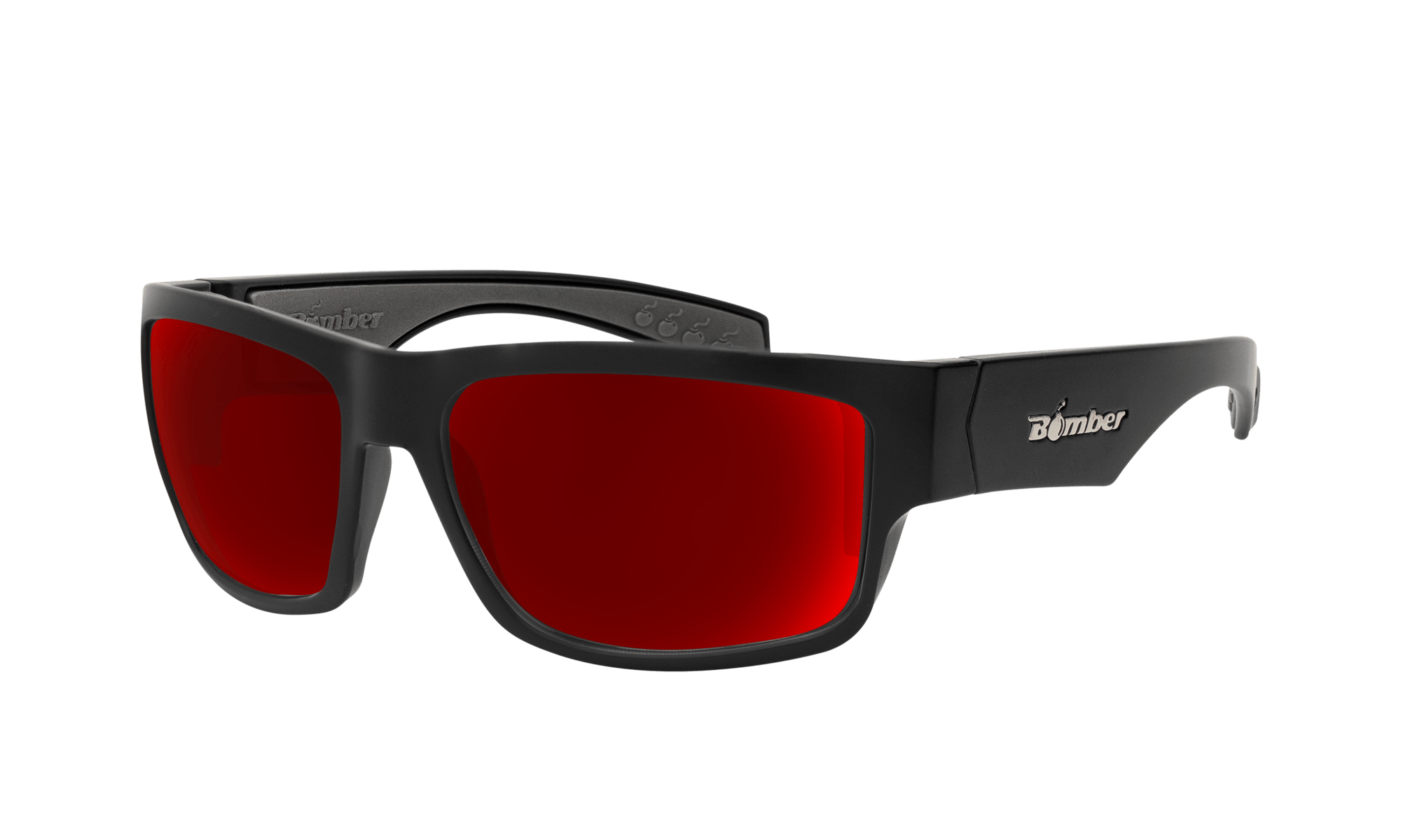 Red Mirrored Lens Safety Sunglasses - ANSI Z87+ Rated – Bomber Eyewear Red Mirrored Lens Safety Sunglasses - ANSI Z87+ Rated – Bomber Eyewear