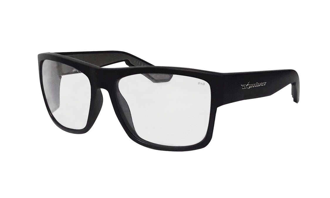 Clear Lens Safety Glasses with Side Shields Bomber Eyewear