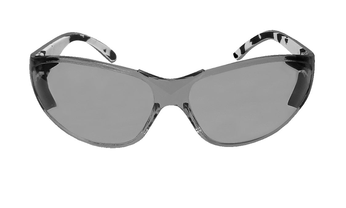 Silver Mirror Safety Glasses with Black Frame Bomber Eyewear