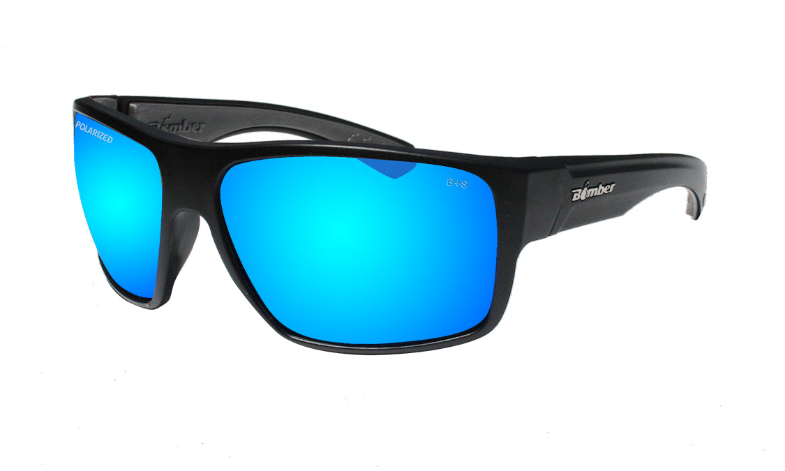 Men’s Polarized Blue Lens Sunglasses Bomber Eyewear