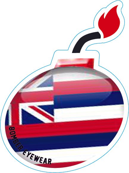 Decal Hawaiian Flag Bomb Sticker - Accessories - Bomber Eyewear - 3" HAWAIIAN FLAG BOMB DECAL STICKER
