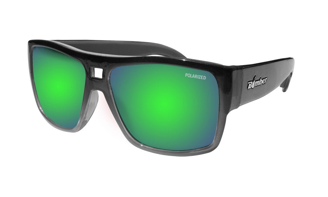 Blue Green Mirror Polarized Lens Sunglasses | Bomber Eyewear display picture 1
