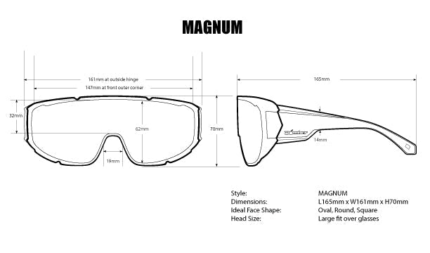 MAGNUM Safety - Smoke - Safety Glasses - Bomber Eyewear - MG103
