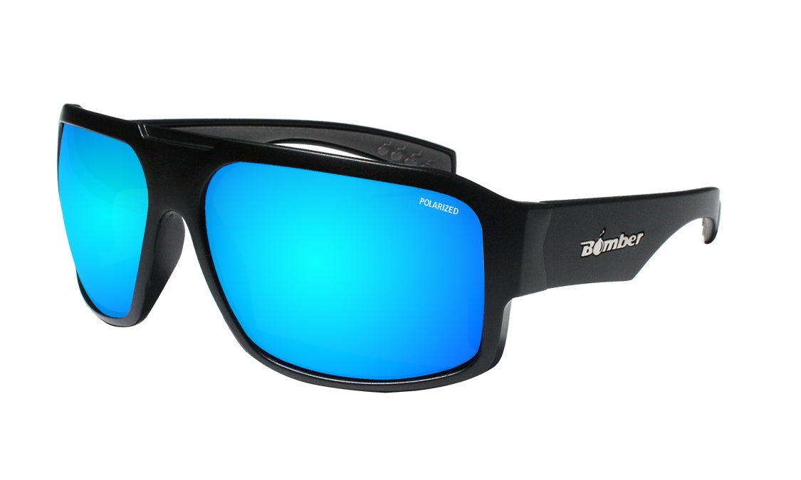 Bomber Eyewear Mega-Bomb Matte Black/Polarized Ice Blue Mirror