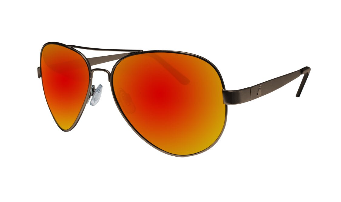 Polarized Red Mirror Lens Sunglasses with Copper Frame  display picture 2