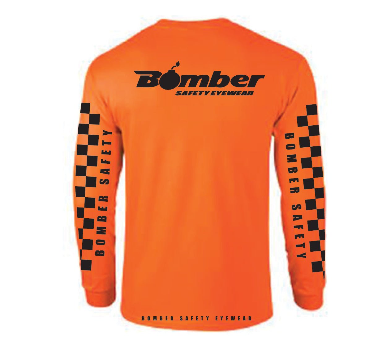 T - SHIRT ORANGE CHECKER LONG SLEEVE - Accessories - Bomber Eyewear -