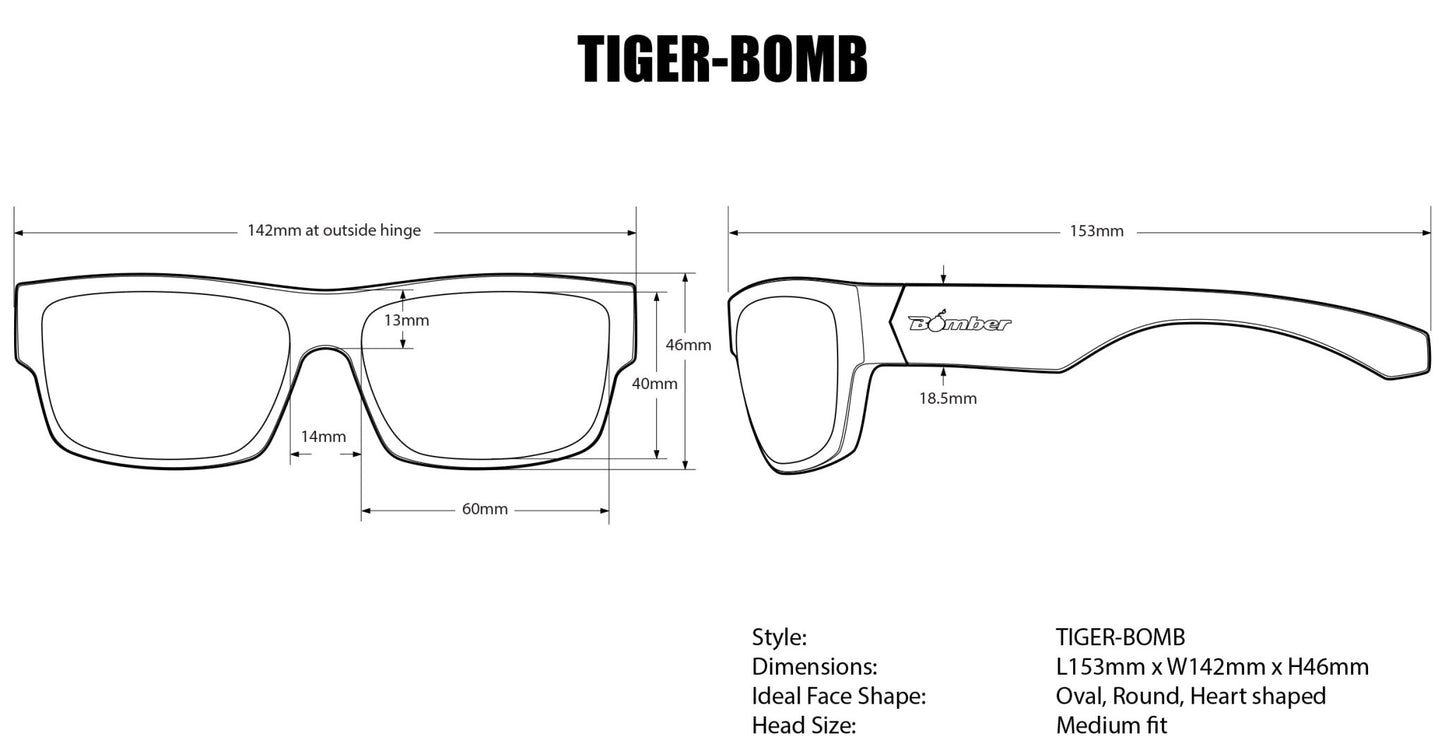 TIGER Safety - Clear - Safety Glasses - Bomber Eyewear - TR101