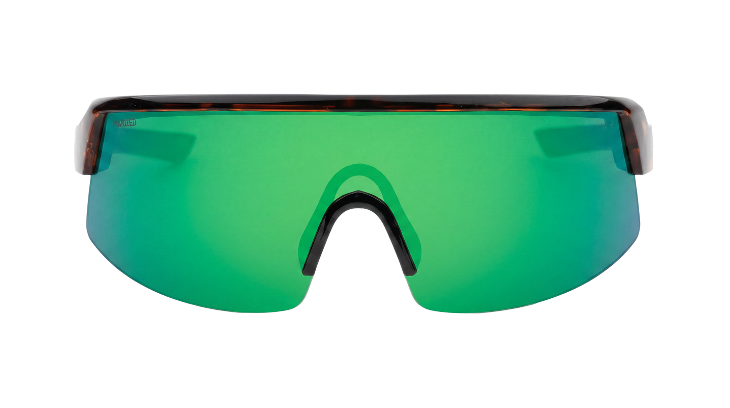 BOMB RIPPA Safety - Polarized Tortoise GREEN MIRROR
