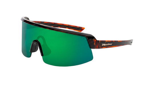 BOMB RIPPA Safety - Polarized Tortoise GREEN MIRROR