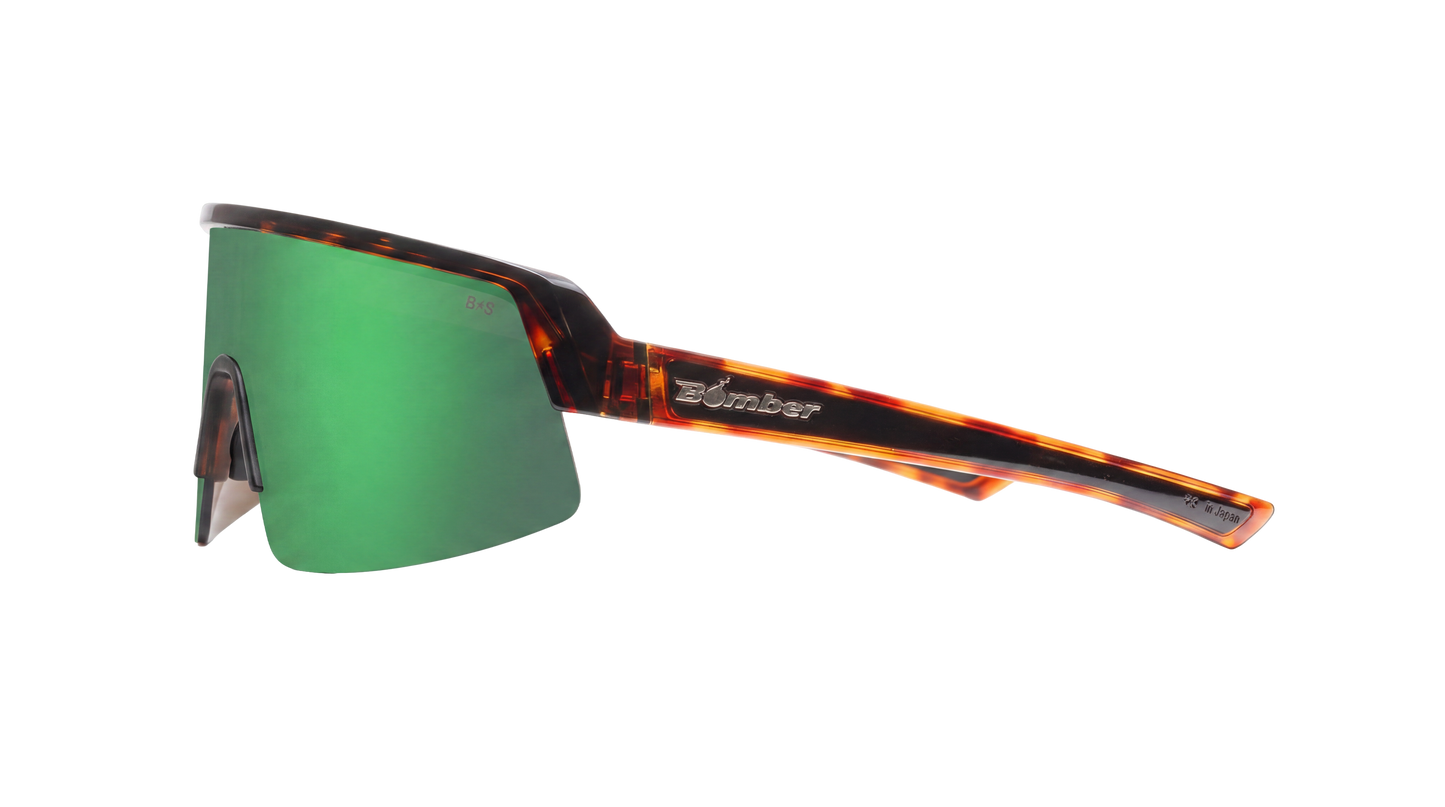 BOMB RIPPA Safety - Polarized Tortoise GREEN MIRROR