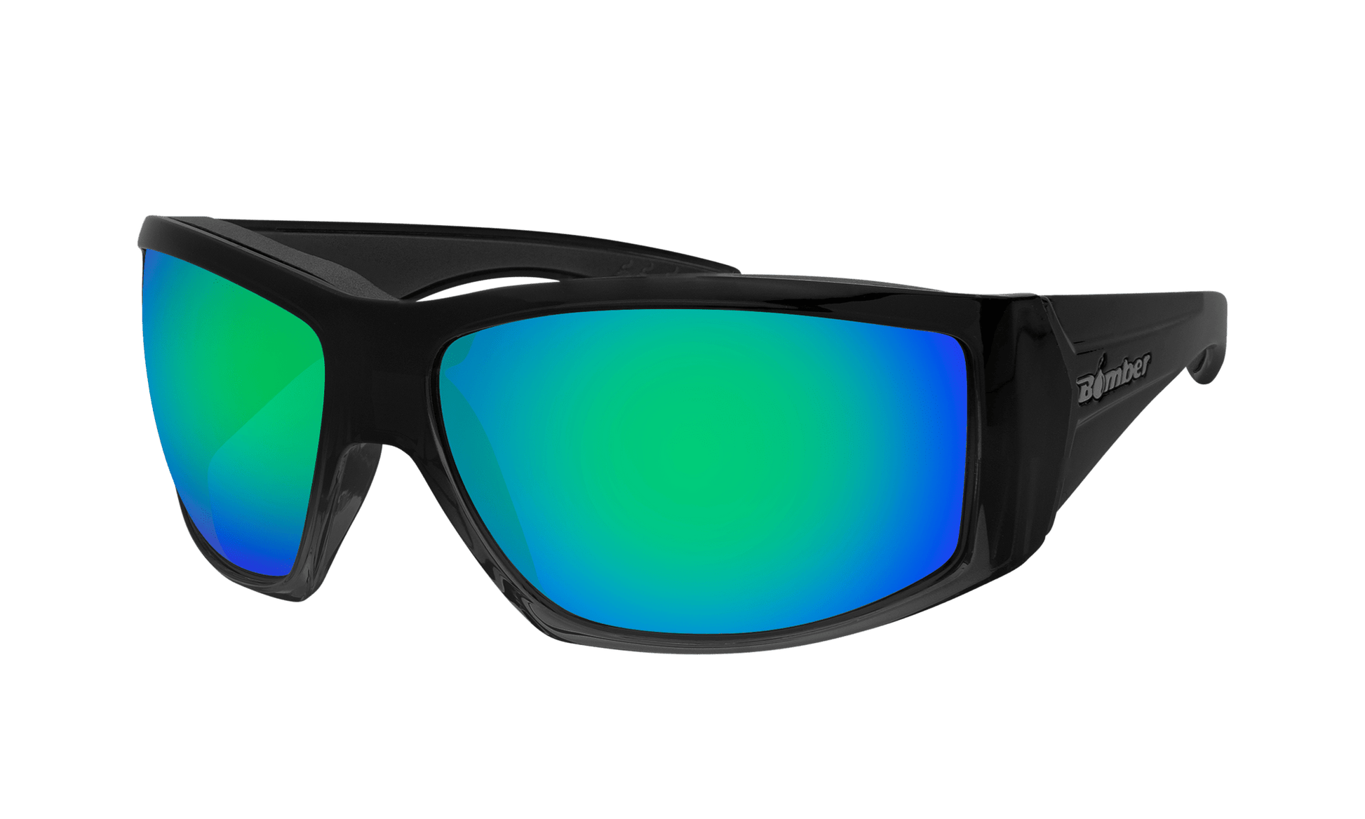 AHI Safety - Green Mirror - Sunglasses - Bomber Eyewear - AH103GM