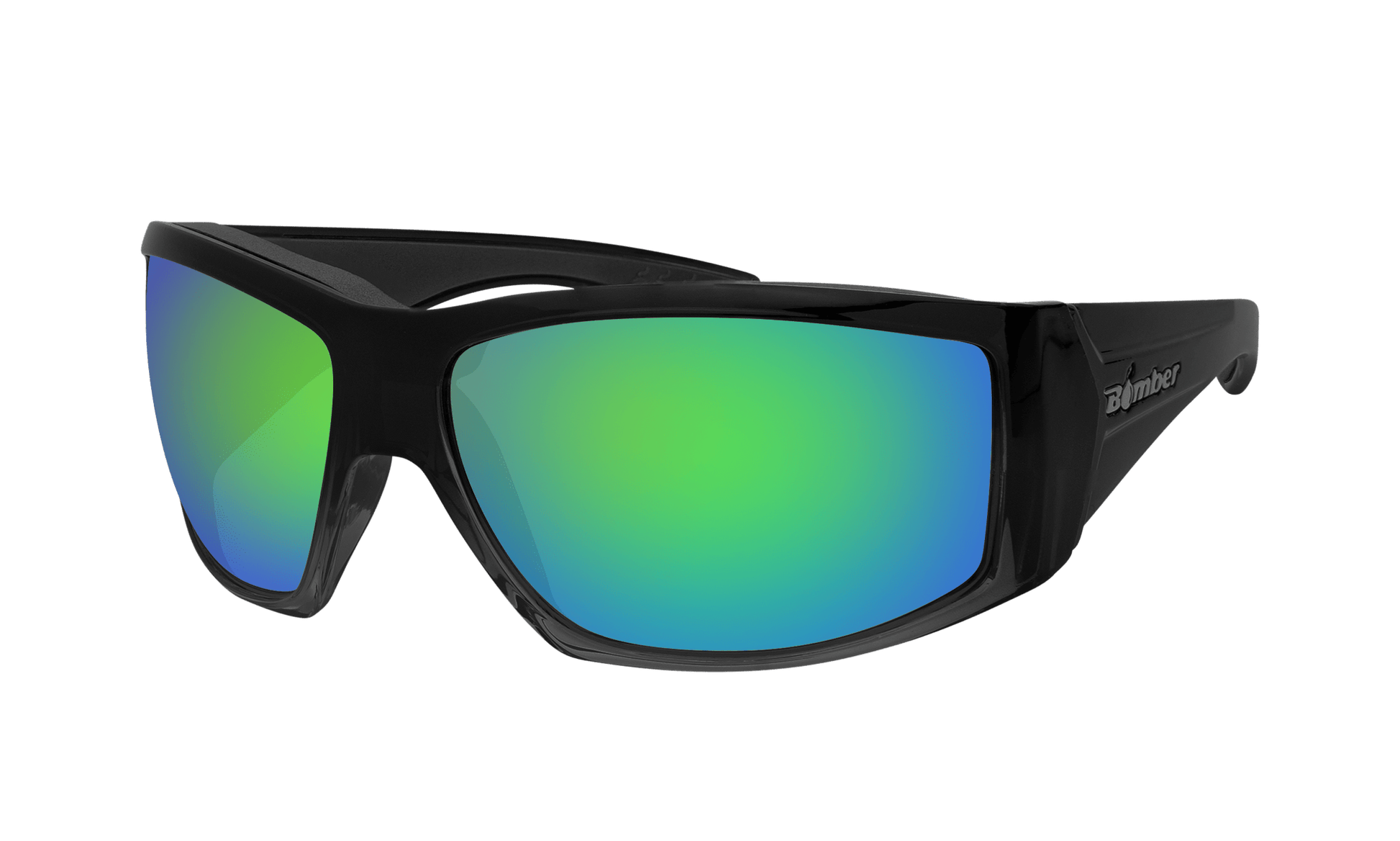 AHI Safety - Polarized Green Mirror - Safety Glasses - Bomber Eyewear - AH111GM