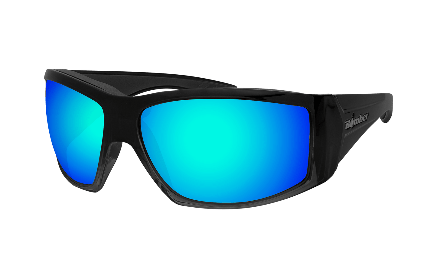 AHI Safety - Polarized Ice Blue Mirror - Safety Glasses - Bomber Eyewear - AH111ICE