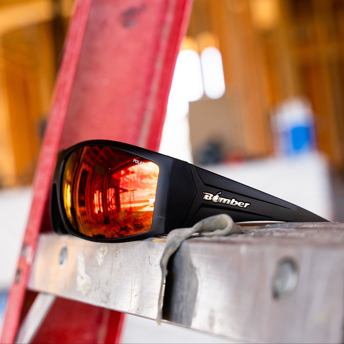 AHI Safety - Polarized Red Mirror - Safety Glasses - Bomber Eyewear - AH111RM