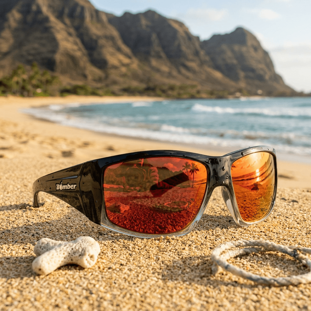 AHI Safety - Red Mirror Crystal - Safety Glasses - Bomber Eyewear - AH104RM