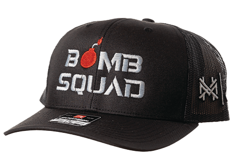 BLACK TRUCKER WITH BOMB SQUAD LOGO - Bomber Eyewear - 