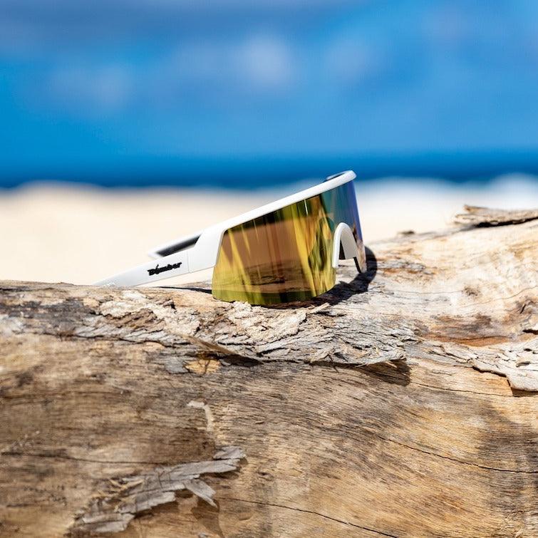 BOMB RIPPA Safety - Gold Mirror White - Safety Glasses - Bomber Eyewear - BRP105GLD