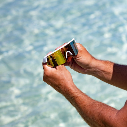 BOMB RIPPA Safety - Gold Mirror White - Safety Glasses - Bomber Eyewear - BRP105GLD