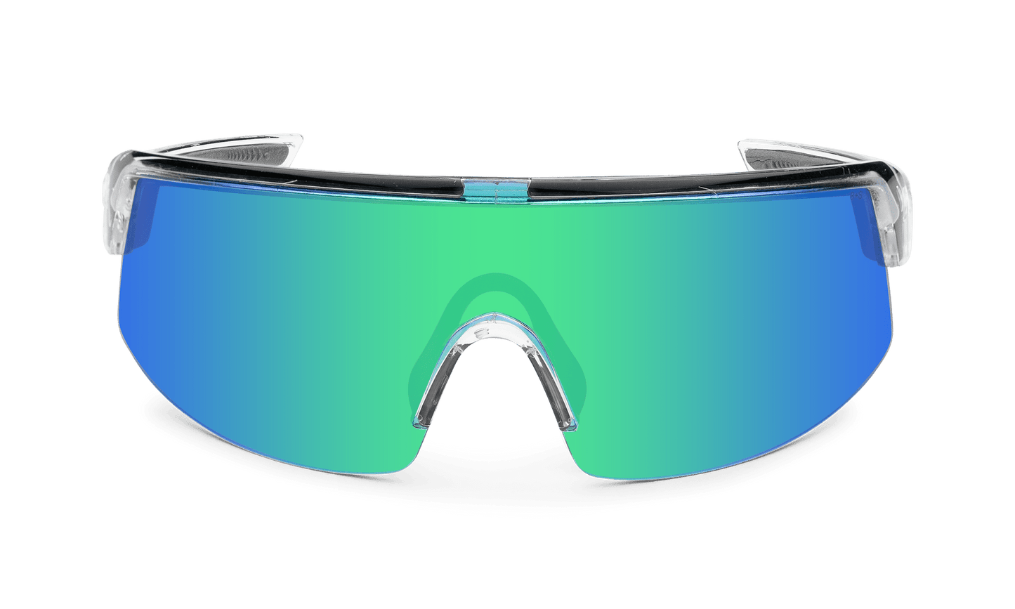 BOMB RIPPA Safety - Green Mirror Crystal - Safety Glasses - Bomber Eyewear - BRP104GM