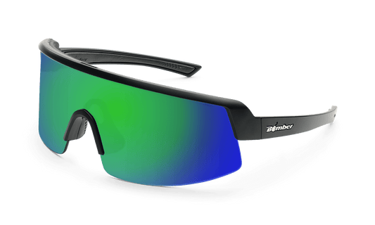 BOMB RIPPA Safety - Green Polarized Mirror - Safety Glasses - Bomber Eyewear - BRP111GM