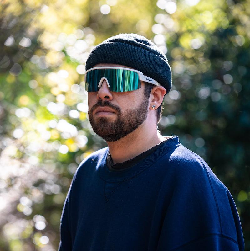 BOMB RIPPA Safety - Ice Blue Mirror White - Safety Glasses - Bomber Eyewear - BRP105ICE