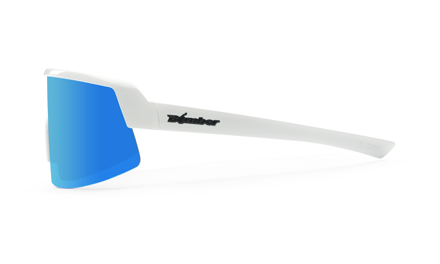 BOMB RIPPA Safety - Ice Blue Mirror White - Safety Glasses - Bomber Eyewear - BRP105ICE