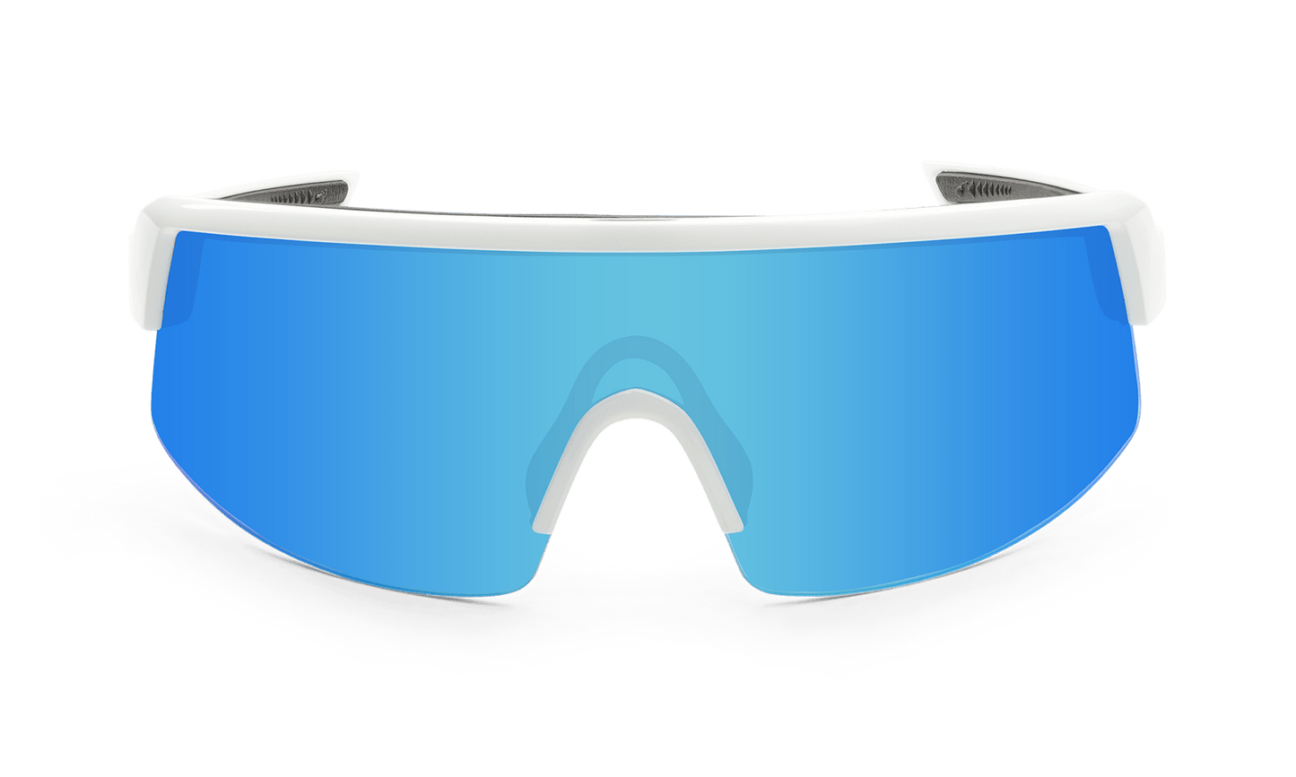 BOMB RIPPA Safety - Ice Blue Mirror White - Safety Glasses - Bomber Eyewear - BRP105ICE