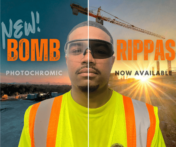 BOMB RIPPA Safety - Photochromic - Safety Glasses - Bomber Eyewear - BRP201