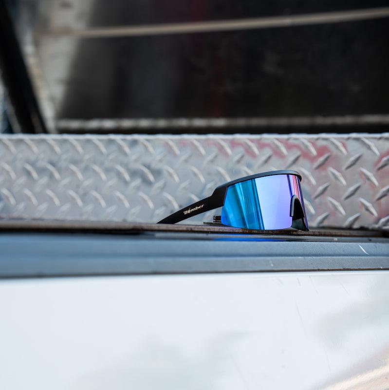 BOMB RIPPA Safety - Polarized Blue Mirror - Safety Glasses - Bomber Eyewear - BRP111BM