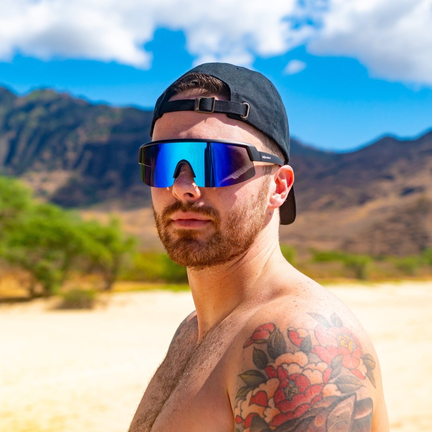 BOMB RIPPA Safety - Polarized Blue Mirror - Safety Glasses - Bomber Eyewear - BRP111BM