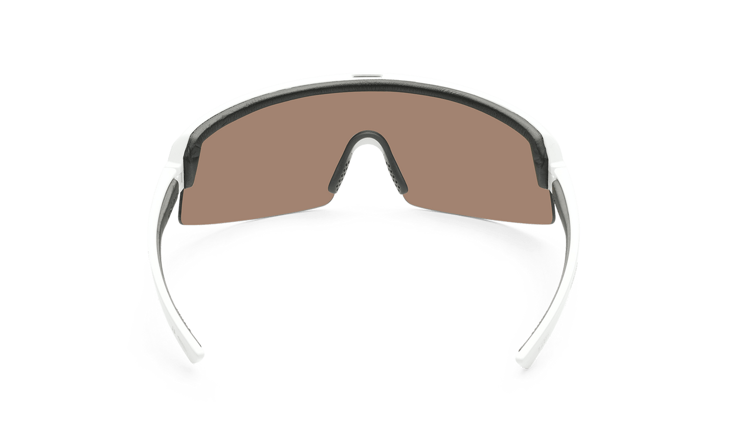 BOMB RIPPA Safety - Polarized Ice Blue Mirror White - Safety Glasses - Bomber Eyewear - BRP115ICE