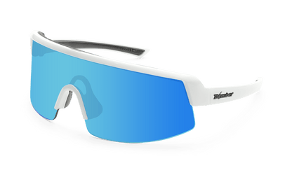 BOMB RIPPA Safety - Polarized Ice Blue Mirror White - Safety Glasses - Bomber Eyewear - BRP115ICE