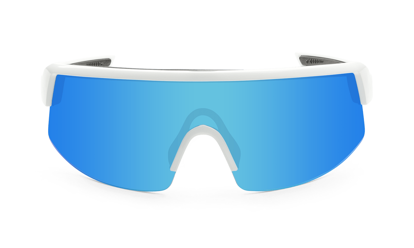 BOMB RIPPA Safety - Polarized Ice Blue Mirror White - Safety Glasses - Bomber Eyewear - BRP115ICE