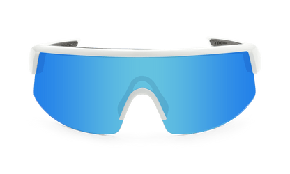 BOMB RIPPA Safety - Polarized Ice Blue Mirror White - Safety Glasses - Bomber Eyewear - BRP115ICE