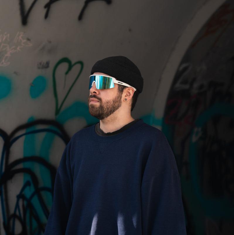 BOMB RIPPA Safety - Polarized Ice Blue Mirror White - Safety Glasses - Bomber Eyewear - BRP115ICE