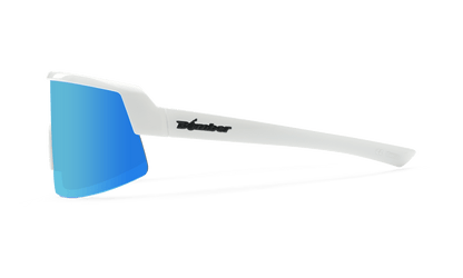 BOMB RIPPA Safety - Polarized Ice Blue Mirror White - Safety Glasses - Bomber Eyewear - BRP115ICE