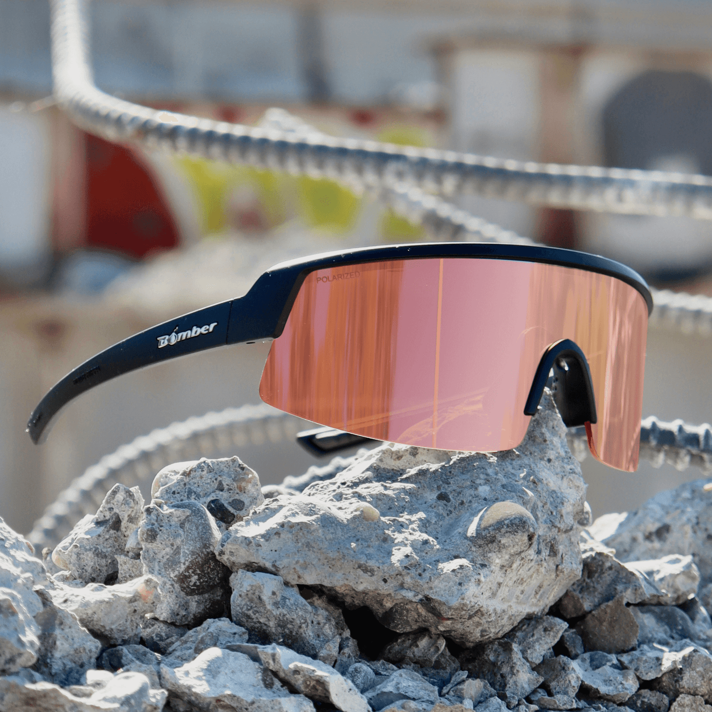 BOMB RIPPA Safety - Polarized Rose Gold - Safety Glasses - Bomber Eyewear - BRP111PM
