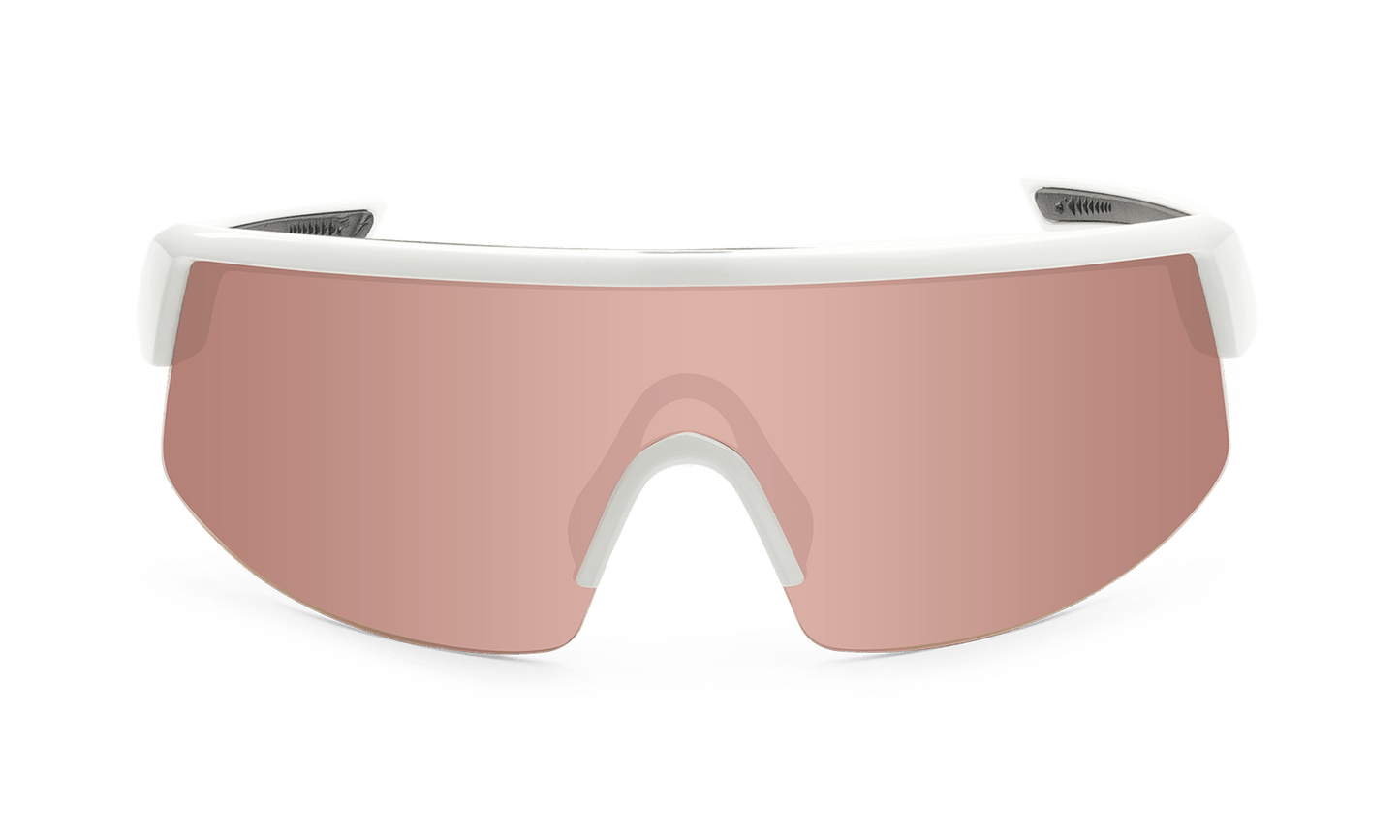 BOMB RIPPA Safety - Polarized Rose Gold Pink Mirror White - Bomber Eyewear - BRP115PM