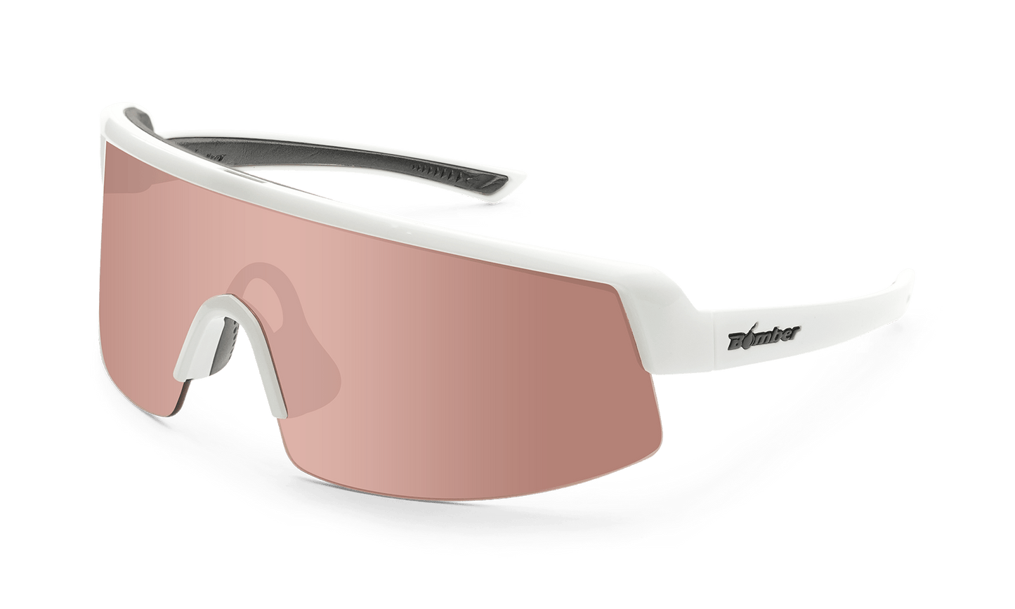 BOMB RIPPA Safety - Polarized Rose Gold Pink Mirror White - Bomber Eyewear - BRP115PM