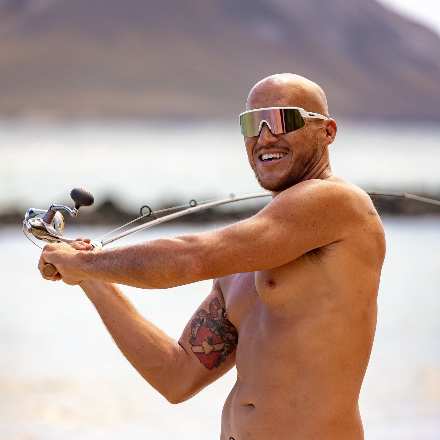 BOMB RIPPA Safety - Polarized Rose Gold Pink Mirror White - Safety Glasses - Bomber Eyewear - BRP115PM