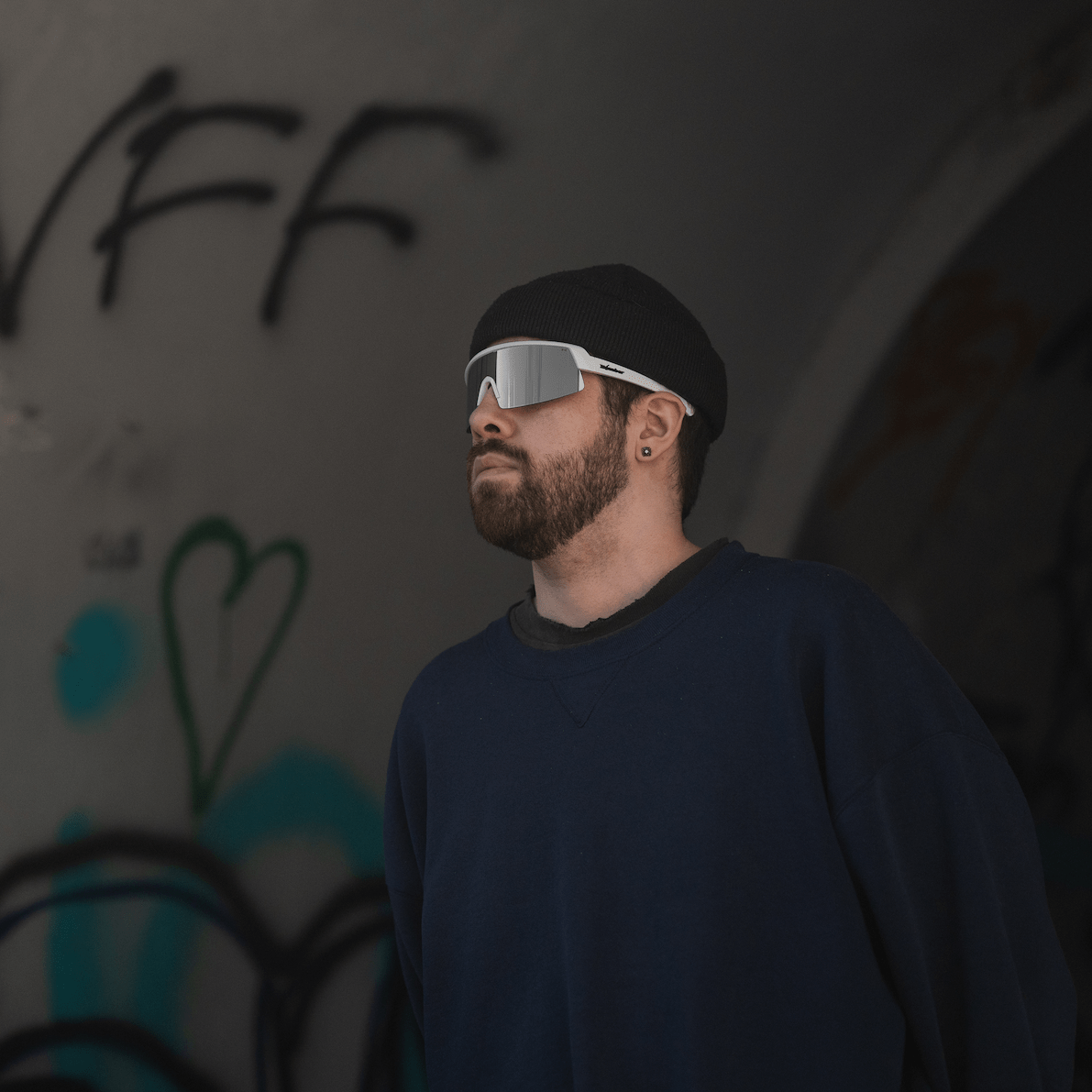 BOMB RIPPA Safety - Polarized Silver Mirror White - Safety Glasses - Bomber Eyewear - BRP115M