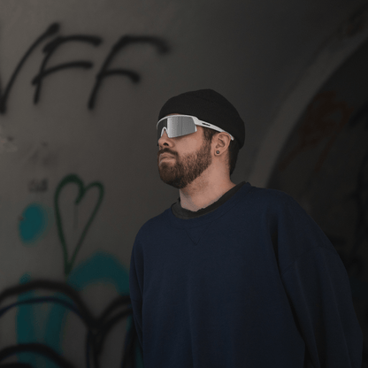 BOMB RIPPA Safety - Polarized Silver Mirror White - Safety Glasses - Bomber Eyewear - BRP115M