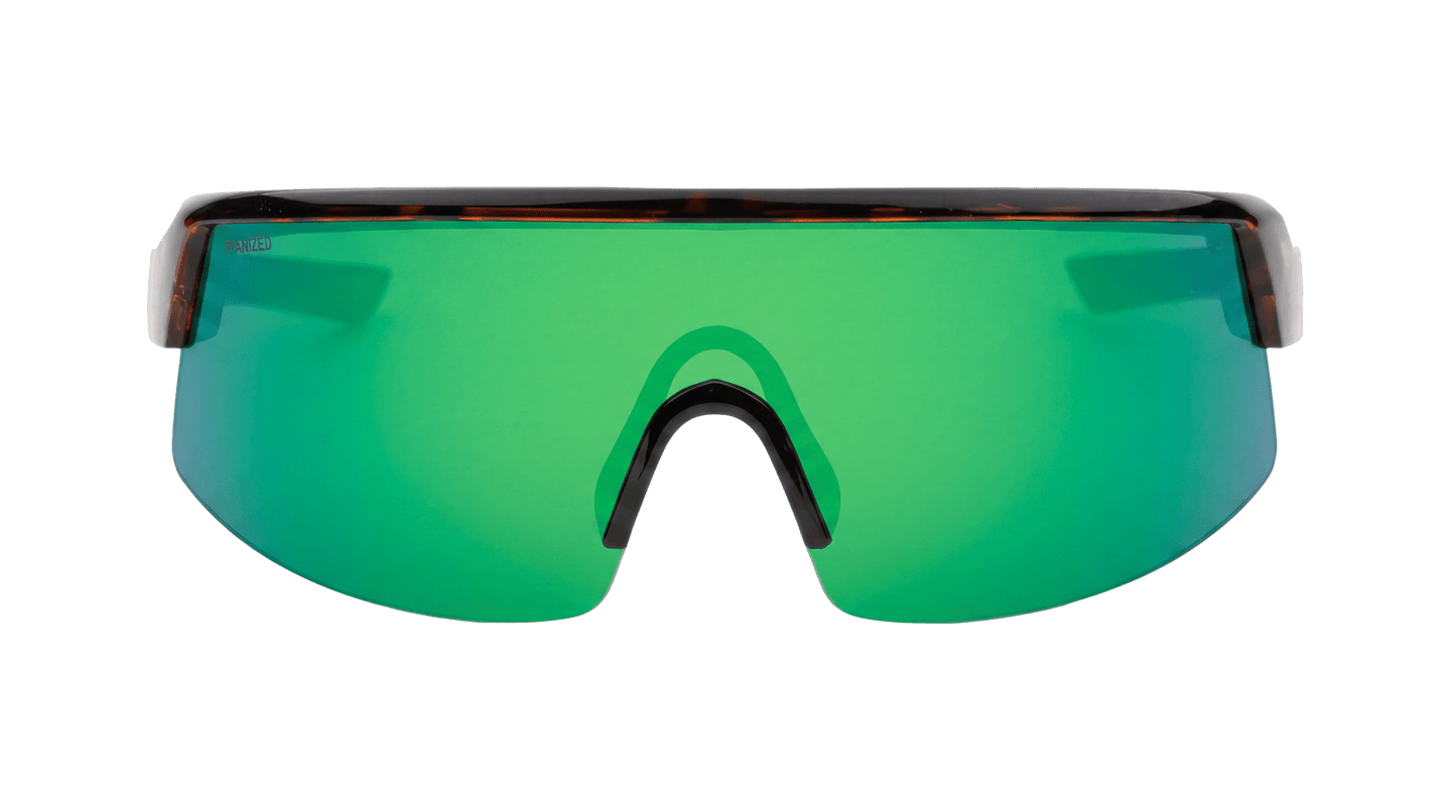 BOMB RIPPA Safety - Polarized Tortoise GREEN MIRROR - Safety Glasses - Bomber Eyewear - 