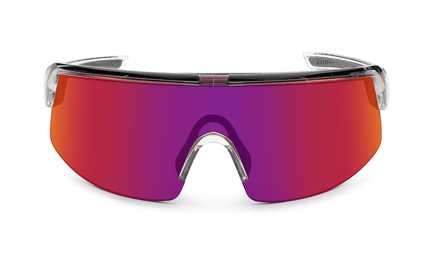 BOMB RIPPA Safety - Revo Red Mirror Crystal - Safety Glasses - Bomber Eyewear - BRP104RM