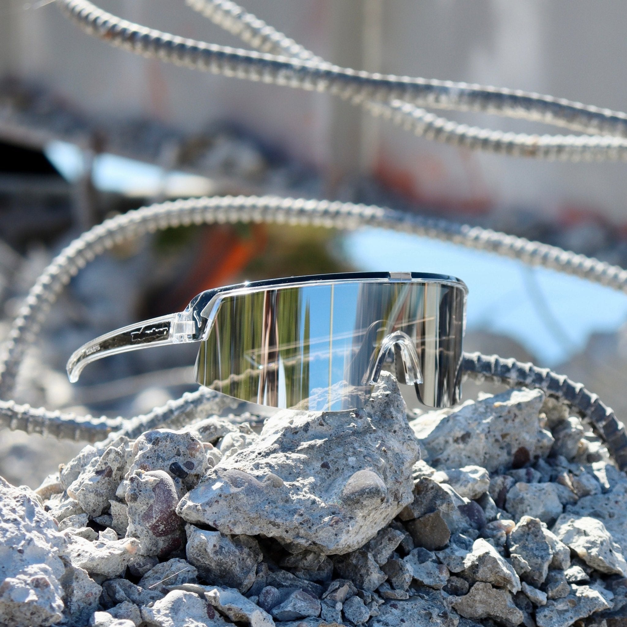 BOMB RIPPA Safety - Silver Mirror Crystal – Bomber Eyewear